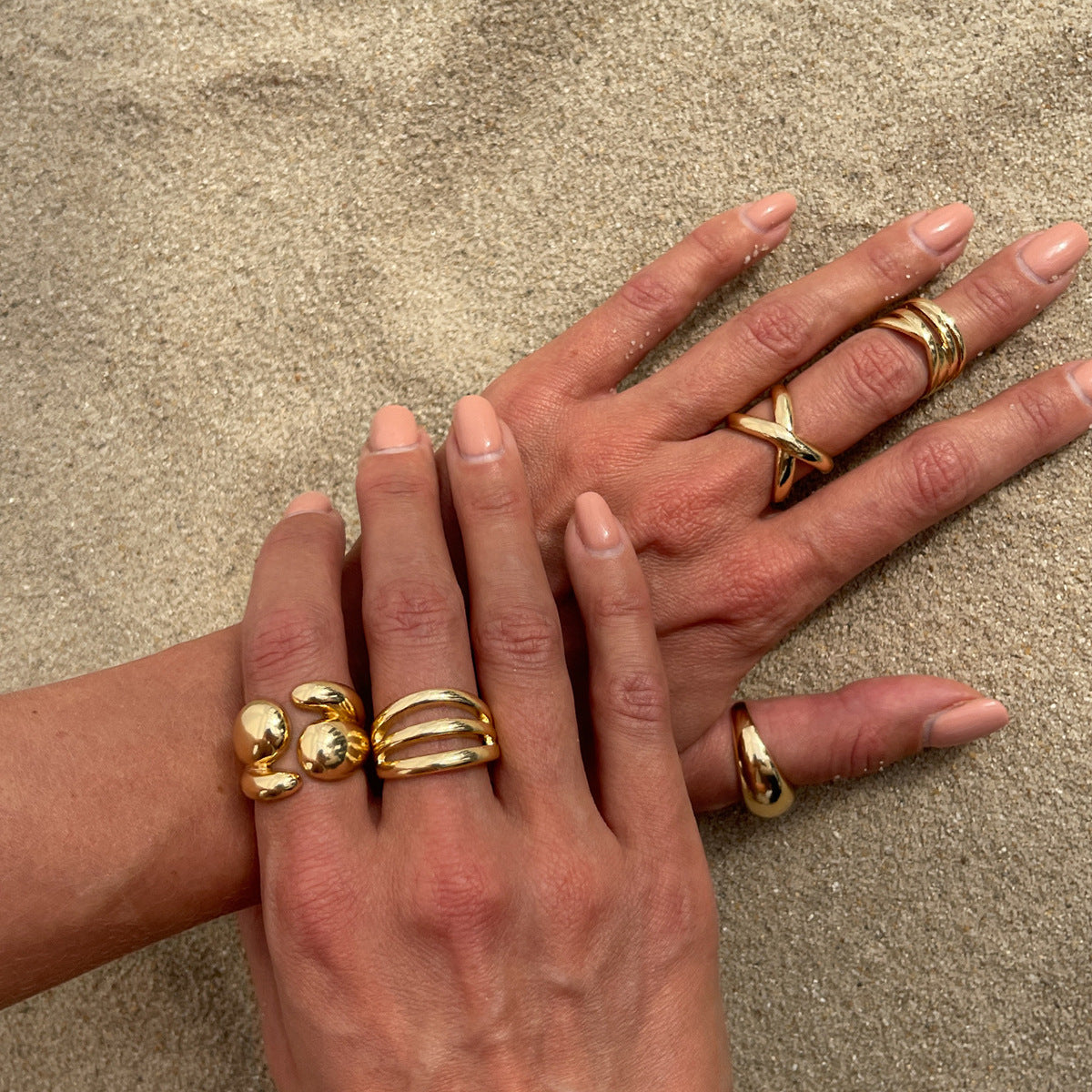 Wholesale Baroque Thread Exaggerated Open Ring